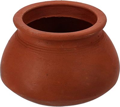 Royalford Rice Kalam, Handmade Clay Cookware-(Red)-(RF10580)