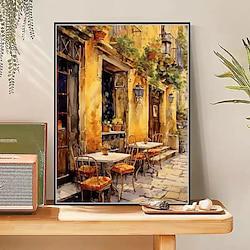 Alley Street Scene Oil Painting Original Hand painted Street Painting Original Oil painting of Street View of City personal Gifts For Home Wall Decor No Frame Lightinthebox