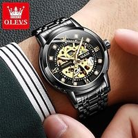 New Olevs Brand Watches Luminous Waterproof Mechanical Watches Fashion Skeleton Men'S Sports Watches Lightinthebox