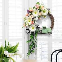 Spring Wreaths for Front Door, Colourful Artificial Flower Holiday Decor for Home Outdoor Indoors Wall Window Wedding Decor miniinthebox