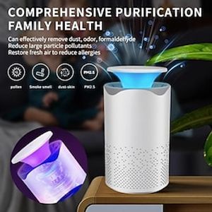 New 2in1 UV Small Air Purifier for Bedroom Personal Desk Mini Air Fresheners Room Hepa Air Cleaner for Pets Smoke Desktop Office Lightinthebox