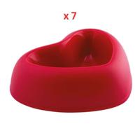 Georplast That's Amore Plastic Pet Bowl Medium - Red (Pack of 7)