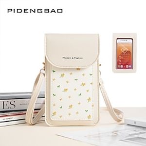 Women Messenger Bag Girl floral pattern Touch Screen Phone Bags Female PU Leather Shoulder Bag Small Crossbody Bags Handbags Lightinthebox