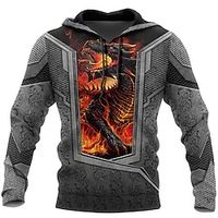 Men's Pullover Hoodie Sweatshirt Blue Purple Yellow Gray Hooded Animal Dragon Graphic Prints Print Daily Sports 3D Print Basic Streetwear Designer Spring   Fall Clothing Apparel Hoodies Sweatshirts  miniinthebox - thumbnail