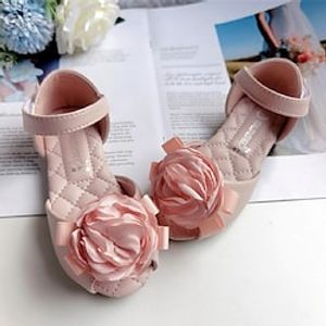 Girls' Sandals Dress Shoes Princess Shoes Microfiber Little Kids(4-7ys) Wedding Daily Flower Ivory Pink Summer Spring Lightinthebox