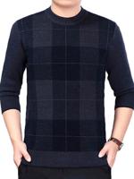 Plaid Pattern Fall Winter Warm Knitted Casual Sweater - thumbnail