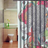 59x71 inch Elephant Beautiful Design Waterproof Fabric Polyester Shower Curtain With Hooks