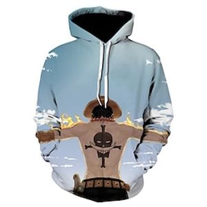 Inspired by One Piece Film: Red Monkey D. Luffy Portgas·D· Ace Hoodie Cartoon Manga Anime Front Pocket Graphic Hoodie For Men's Women's Unisex Adults' 3D Print 100% Polyester Casual Daily miniinthebox