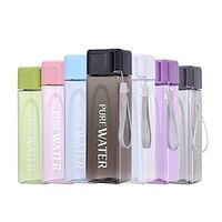 Water Bottle Transparent Square Plastic Drink Cup Outdoor Cold Juice Milk Sport Bottle With Portable Rope Leakproof Water Bottle Lightinthebox - thumbnail