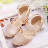 Girls' Heels Daily Heel Flower Girl Shoes Satin Big Kids(7years ) Little Kids(4-7ys) School Party Daily Walking Shoes Dancing Buckle Champagne Ivory Fall Summer  TPR (Thermoplastic Rubber) Lightinthebox - thumbnail