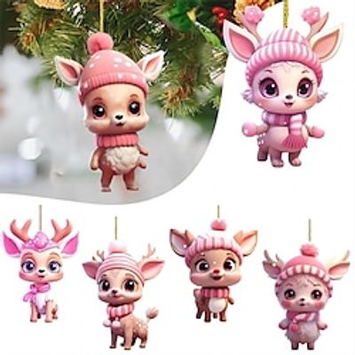 Christmas Tree Ornaments Xmas 2D Acrylic Decoration Tree Pendant Funny Pendant Christmas Decor for Home Holiday Party Funny Ornaments miniinthebox