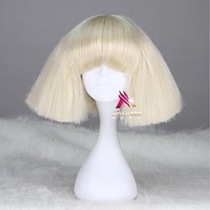 Synthetic Wig lady gaga Straight Bob Wig Short Dark Brown Silver grey Dark Blonde Pink Green Synthetic Hair 12 inch Women's Comfy Fluffy Red Pink miniinthebox