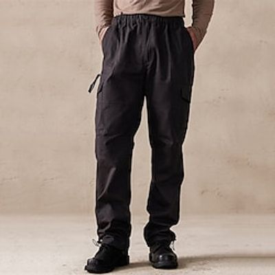 Men's Cargo Pants Cargo Trousers Button Multi Pocket Straight Leg Plain Comfort Breathable Casual Daily Holiday Sports Fashion Black Brown Lightinthebox