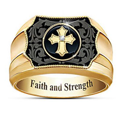 Band Ring Mixed Color Gold Alloy Cross Punk 1pc 7 8 9 10 11 / Men's miniinthebox