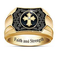 Band Ring Mixed Color Gold Alloy Cross Punk 1pc 7 8 9 10 11 / Men's miniinthebox - thumbnail