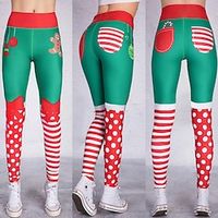 Santa Claus Elf Leggings Yoga Pants Women's Christmas Christmas New Year Christmas Eve Adults' Christmas New Year Eve Polyester Pants Lightinthebox - thumbnail