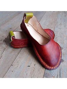 Distressed Round Toe Flats