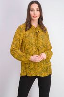 Womens Leopard Print Blouse Yellow/Black/Red Womens Leopard Print Blouse Yellow/Black/Red