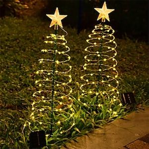 2/1 Pcs Solar Powered Christmas Tree LED Floor Lights Outdoor Courtyard Garden Lawn Lights Landscape Decorative Lights miniinthebox