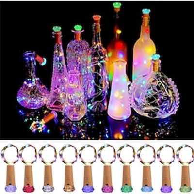 Wine Bottle Lights 2M with Cork 20 Pack Fairy Battery Operated Mini Lights Diamond Shaped LED Cork Lights for Wine Bottles DIY Party Decor Christmas Halloween Wedding Festival Lightinthebox