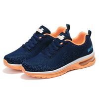 Men Knitted Fabric Shock Absorption Lace Up Casual Sneakers