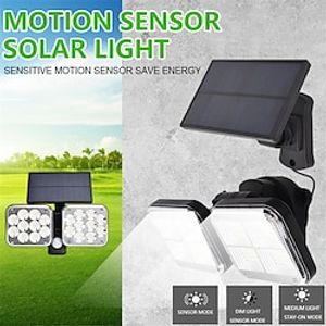 3 Modes Motion Sensor Solar Wall Light Outdoor LED COB Spotlight Lamp Double Head Rotating 270 Wide Angle Waterproof For Outside Wall  Courtyard Garden Lighting Decorative Lights Lightinthebox