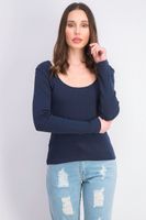 Womens Low Back Neck Blouse Navy Womens Low Back Neck Blouse Navy