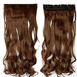 18-28 curly 34 full head clip in hair extensions synthetic hair extension #6 24inches Lightinthebox