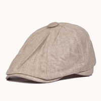 Men Women Newsboy Cotton Blend Beret Hat Casual Visor Sun Hat Flat Cabbie Cap