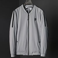 Men's Jacket Sport Daily Fall Spring Regular Coat Stand Collar Regular Fit Windproof Breathable Casual Jacket Long Sleeve Geometric Patchwork Blue Gray Black miniinthebox - thumbnail