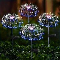 1Pc 200/150/120/90LEDs Solar Fireworks Lights Outdoor Waterproof, Solar Garden Lights Outdoor 8 Lighting Modes with Remote Control, DIY Starburst Fairy Lights for Patio Christmas Party Yard Decorative miniinthebox - thumbnail
