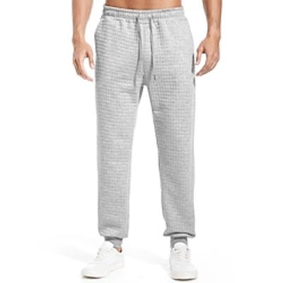 Men's Sweatpants Joggers Running Pants Sports  Outdoor Weekend Gym Streetwear Casual  Daily Sports Drawstring Elastic Waist Fashion Full Length Active Casual  Sporty Activewear Black Light Grey Lightinthebox