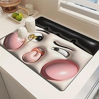 1pc Super Absorbent 3D Face Dish Drying Mat - Non-Slip Rubber Draining Pad for Coffee Machines and Kitchen Counters - Soft and Wear-Resistant - Perfect for Home and Patio Decorations Lightinthebox - thumbnail