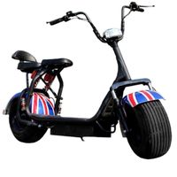 Megastar Megawheels City Coco Harley Graffiti 60V Electric Scooter Motorcycle With Fat Tyres & Double Seats, UK Flag - coco2UKflag (UAE Delivery Only)
