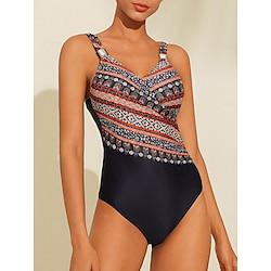 Floral Triangle V Neck OnePiece Swimsuit Lightinthebox