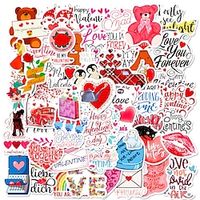 50pcs/set Valentine's Day Love Heart Stickers Pack, Valentine's Day Stickers, Cute Aesthetic Stickers for Water Bottles Laptop Envelopes Crafts Scrapbooking miniinthebox
