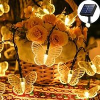 Solar Butterfly String Lights Outdoor Waterproof Garden Lights 5m 20led 6.5m 30led 8 Modes Lighting Christmas New Year Wedding Party Holiday Patio Terrace Balcony Lawn Outdoor Decoration miniinthebox - thumbnail
