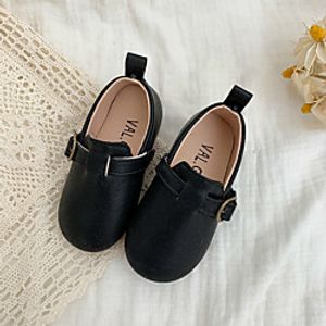 Girls' Flats Comfort School Shoes PU Fashion Sandals Little Kids(4-7ys) Big Kids(7years ) Daily Black Brown Beige Spring Summer  Rubber Lightinthebox