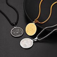 Women's Men's Pendant Necklace Necklace Coin Fashion Classic Stainless Steel Silver Gold Black 555 cm Necklace Jewelry For Street Gift Festival miniinthebox - thumbnail