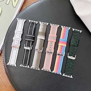 1PC Smart Watch Band Compatible with Apple iWatch 38/40/41mm 42/44/45mm Canvas Adjustable Rugged Stainless Steel Buckle Sport Band for iWatch Smartwatch Strap Wristband for Series 7 / SE / 6/5/4/3/2/1 miniinthebox