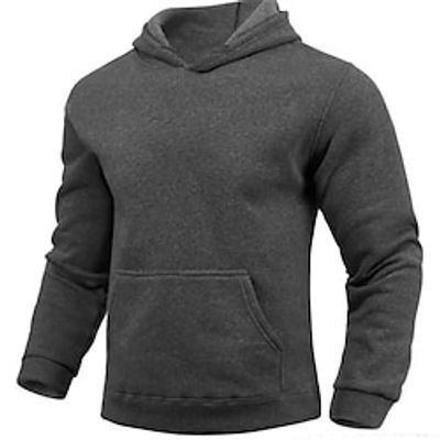 Men's Hoodie Black White Navy Blue Dark Green Light Grey Hooded Plain Pocket Sports  Outdoor Daily Holiday Streetwear Cool Casual Spring   Fall Clothing Apparel Hoodies Sweatshirts  Lightinthebox