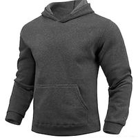 Men's Hoodie Black White Navy Blue Dark Green Light Grey Hooded Plain Pocket Sports  Outdoor Daily Holiday Streetwear Cool Casual Spring   Fall Clothing Apparel Hoodies Sweatshirts  Lightinthebox - thumbnail