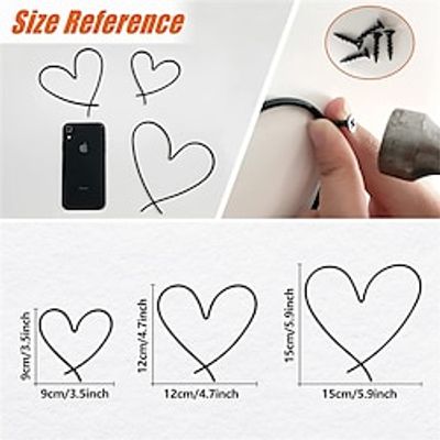 3Pcs Love Shape Iron Arts and Crafts Home Bedroom Wall Decoration Pendant 4.72in/5.90in/7.87in Each miniinthebox 3Pcs Love Shape Iron Arts and Crafts Home Bedroom Wall Decoration Pendant 4.72in/5.90in/7.87in Each miniinthebox