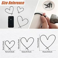 3Pcs Love Shape Iron Arts and Crafts Home Bedroom Wall Decoration Pendant 4.72in/5.90in/7.87in Each miniinthebox - thumbnail