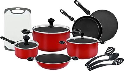 Prestige Classique 17 Piece Cookware Set, Red, PR21822