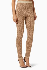 Glitter Monogram Leggings in Jacquard Knit