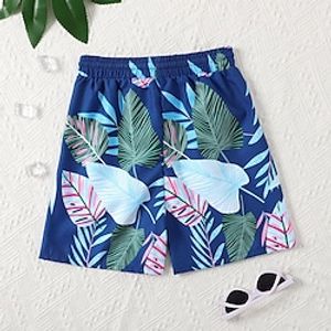 Kids Boys Beach Shorts Coconut Tree Sleeveless Swimming Fashion Yellow Summer Clothes 7-13 Years Lightinthebox