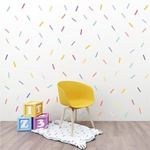 30pcs multicolored color strip sticker Nordic ins style cute living room children's room decoration self-adhesive wall sticker miniinthebox