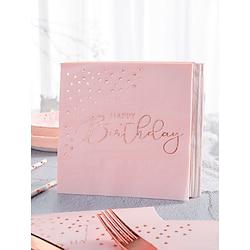 25 pieces/set of rose gold balloons happy birthday disposable napkins 1313 inch 2-layer light pink elegant metal rose gold foil dessert napkins suitable for ladies and girls dinner celebration part Lightinthebox