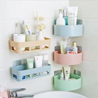 Honana BX-825 Bathroom Wall Corner Shelf Magical Sticky Rack Storage Holder Box Stand Rack